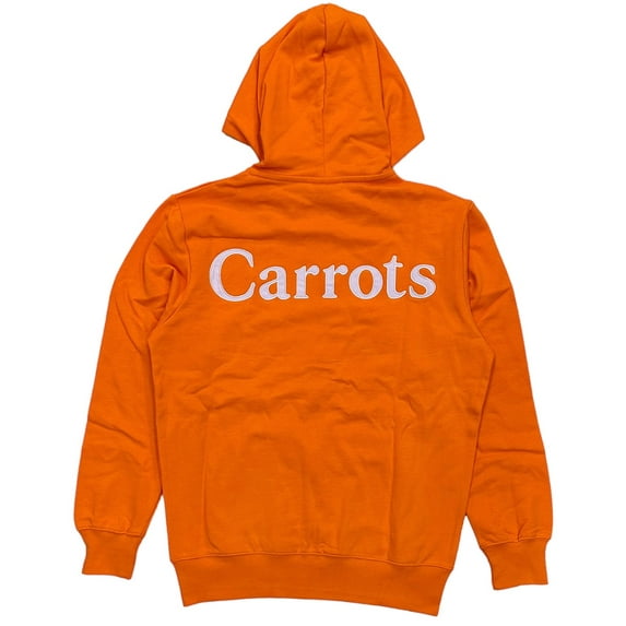 Carrots By Anwar Carrots Men's Wordmark Embroidered Full Zip Hoodie Sweatshirt (Small, Orange)