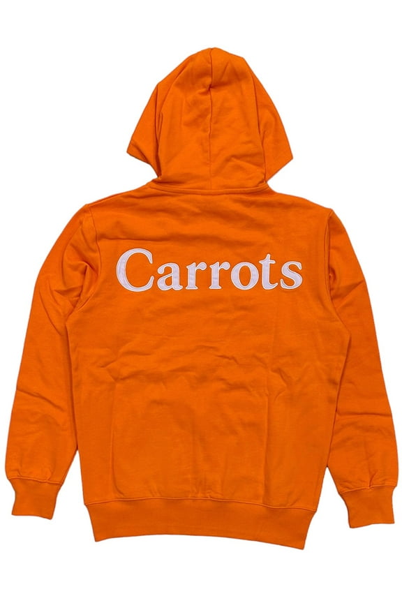 Carrots By Anwar Carrots Men's Wordmark Embroidered Full Zip Hoodie Sweatshirt (Small, Orange)