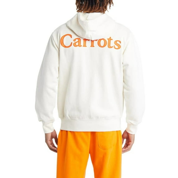 Carrots By Anwar Carrots Men's Wordmark Embroidered Full Zip Hoodie Sweatshirt (XX-Large, Cream)