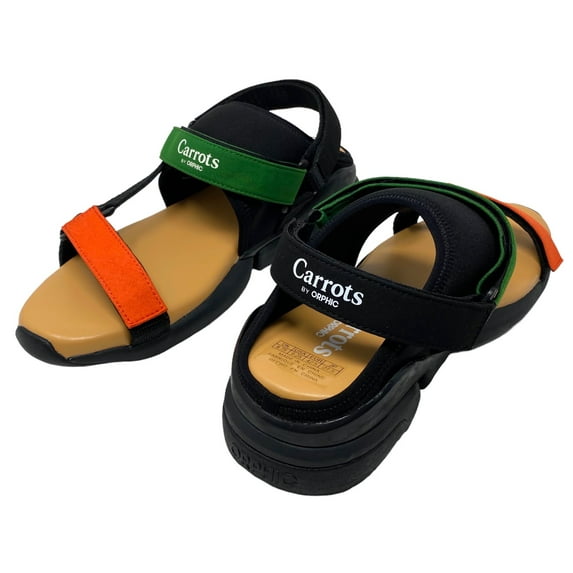 Carrots By Anwar Carrots Men's X Orphic CG HQ Premium Sandal Shoes (Men 4/Women 5, Black/Green/Orange)