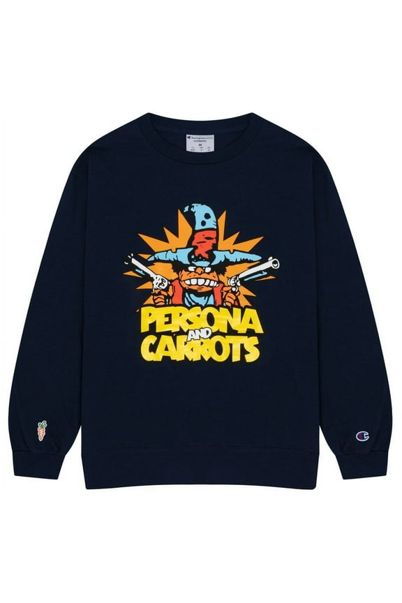 Carrots By Anwar Carrots Men's X Persona Champion Wild Wild West Crewneck Sweatshirt (Medium, Navy)