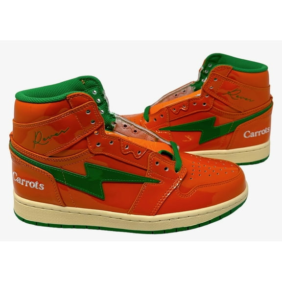 Carrots By Anwar Carrots Men's X Reves Sport Paris X Kool Kiy '85 Hi Top Shoes (Mens 6, Orange/Peas Green)