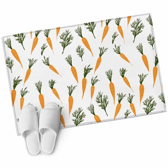 Carrots Easter Large Area Rugs for Bedroom Living Room, Soft Non Slip Carpet Bedside Rug, Watercolor Orange Green Vegetable Rectangular Floor Cover Kitchen Accent Rug 2'x3' for Dining Room/Office