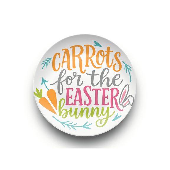 Carrots For the Easter Bunny Unbreakable BPA Free Plastic Resin Plate