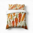 thumbnail image 1 of Carrots Watercolor Pattern Fresh Orange Bedding Set 3 Pcs Soft Microfiber Quilt Cover For Bedroom Decor, Comforter Cover With 2 Pillowcase, 1 of 5