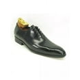 thumbnail image 1 of Carrucci Mens Black Whole Cut Oxford Leather Dress Shoes, 1 of 1
