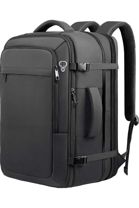 Carry  Backpack,  40L-50L Travel Backpack TSA Approved, Expandable Laptop Bagpack, Water Resistant Bag Compatible with 17.3 inch Laptops, Black