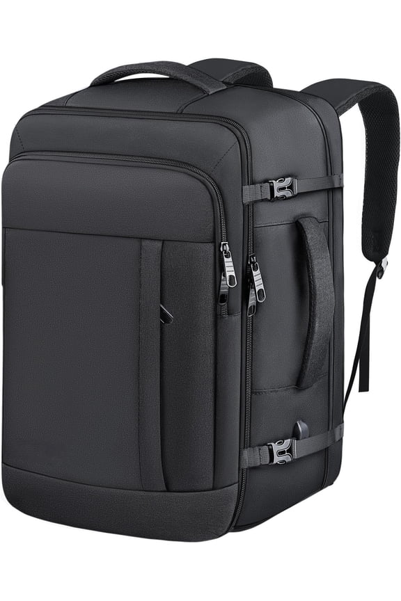 Carry Backpack, 50L Travel Backpack, Luggage Backpack TSA Flight Approved Laptop Backpack for Men & Women, Large Expandable 40L Daypack Lightweight Business Weekender Bag, Black