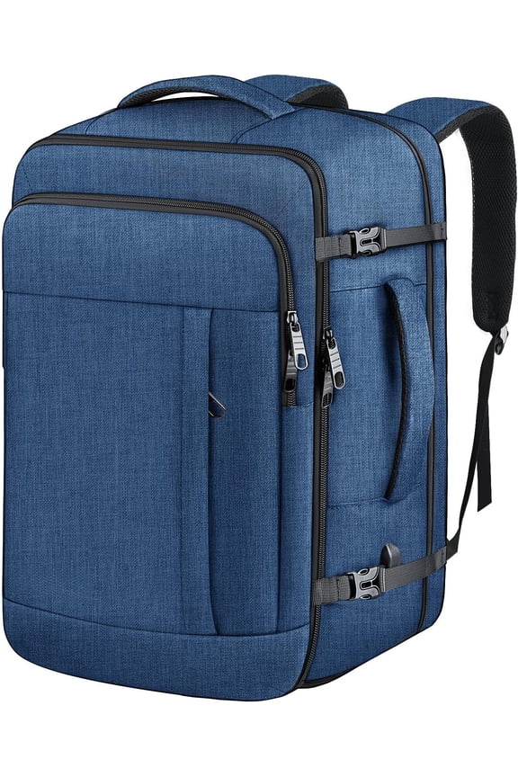 Carry Backpack, 50L Travel Backpack for Men & Women, Expandable Backpack For Airplanes, 17 Inch Laptop Backpack, Luggage Suitcase 40L Daypack Lightweight Business Weekender Bag, Blue