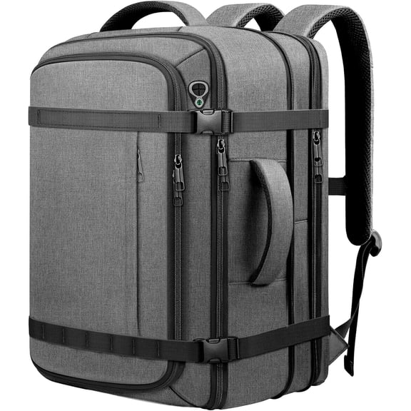 Carry Backpack, Expandable 50-60L Large Capacity Travel Backpack with USB Port,Fits 18.4 Inch Laptop,Anti Water Resistant Work Backpack for Men Women,Extended Travel Work,Grey