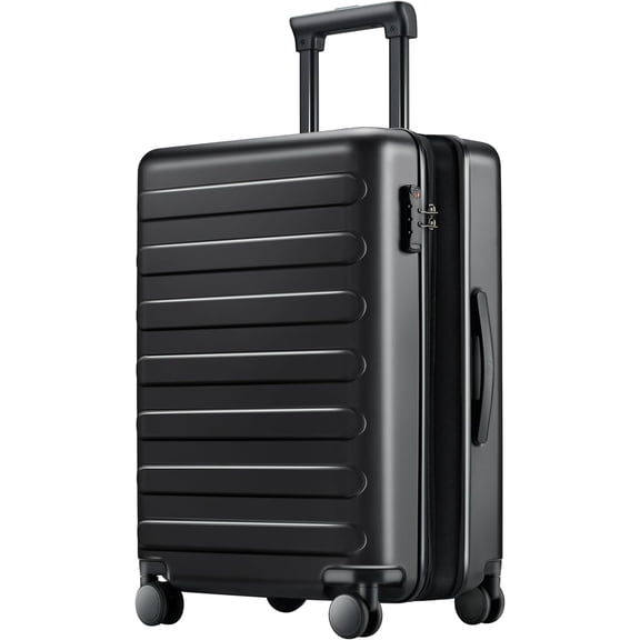 Carry On Luggage 22x14x9 Airline Approved, 20 Inch Luggage with Smooth Spinner Wheels, Expandable, Hard Shell PC Suitcase, Lightweight Travel Luggage, TSA Approved (Black, Rhine Max1.0)