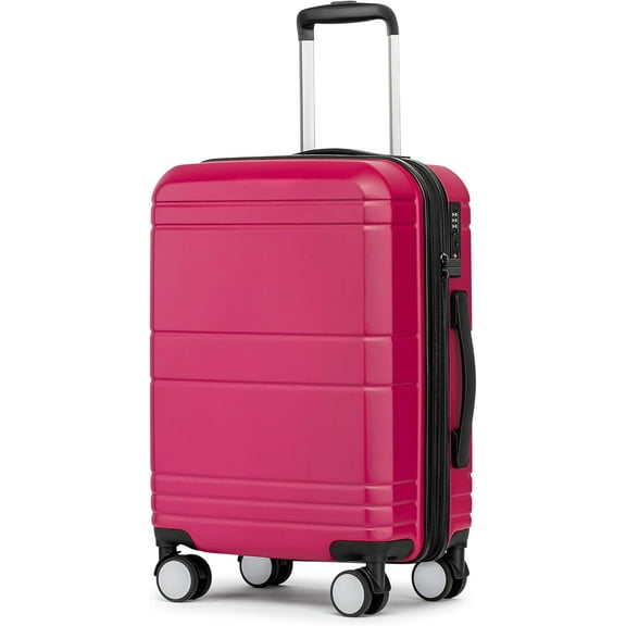 Carry On Luggage 22x14x9 Airline Approved Expandable Hardshell Carry On Suitcases with Wheels 20 Inch Suitcase with TSA Lock Lightweight Small Travel Luggage for Women Magenta