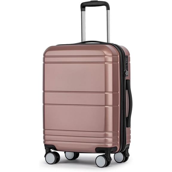 Carry Luggage 22x14x9 Airline Approved,Hardshell Carry Suitcase with Tsa Lock,Small Suitcases with Wheels,Travel Luggage for Men Women,Expandable Carry- 20 Inch,Rose