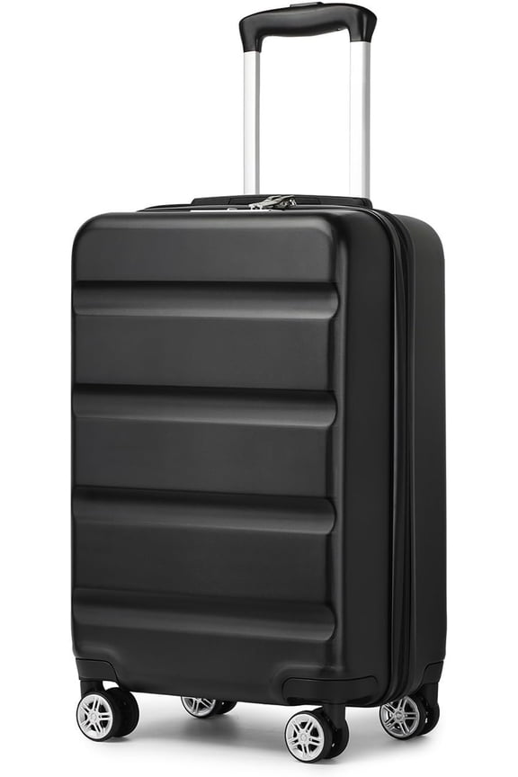 Carry  Luggage 22x14x9 Airline Approved Lightweight Small Travel Suitcase with Spinner Wheels Hard Shell TSA Carry- Black