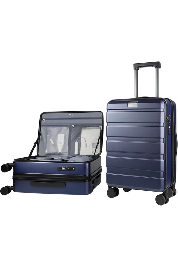 Carry  Luggage with Spinner Wheels & Built-in TSA Lock, Expandable  Opening Hard Shell Suitcase Large Capacity Durable Rolling Luggage with  Port, Carry- 20-Inch, Navy