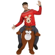 Fun World Christmas Reindeer Carry Me 3D Adult Costume, Brown, One Size