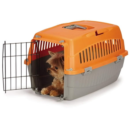 Carry Me Plastic Dog Crate, Orange, Small, 23"L x 14"W x 8"H