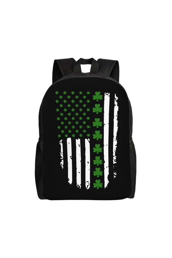 Carry On Backpack St. Patrick'S Day Big Irish America Flag Travel Laptop Backpack For Women Men Traveling Business Hiking Casual Gym
