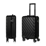 Carry On Luggage, 20 Hardside Suitcase ABS Spinner Luggage with Lock - Arrow in Black