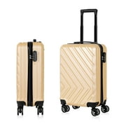 Carry On Luggage, 20" Hardside Suitcase ABS Spinner Luggage with Lock - Arrow in Gold