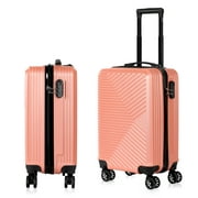 Carry On Luggage, 20" Hardside Suitcase ABS Spinner Luggage with Lock - Crossroad in Rosegold