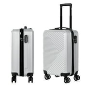 Carry On Luggage, 20" Hardside Suitcase ABS Spinner Luggage with Lock - Crossroad in Silver