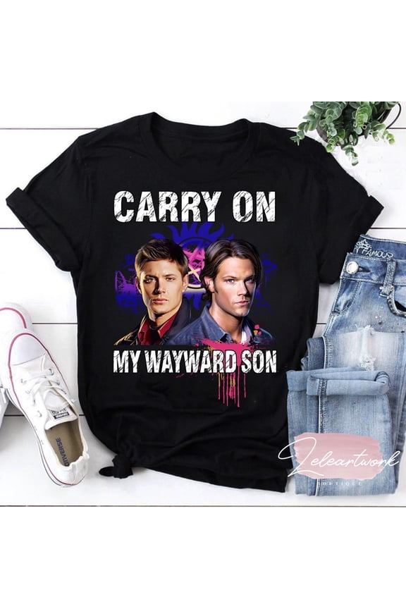 Carry On My Wayward Son Mystery Hunter Graphic Tee Vintage Retro Top,for unisex up to 5XL