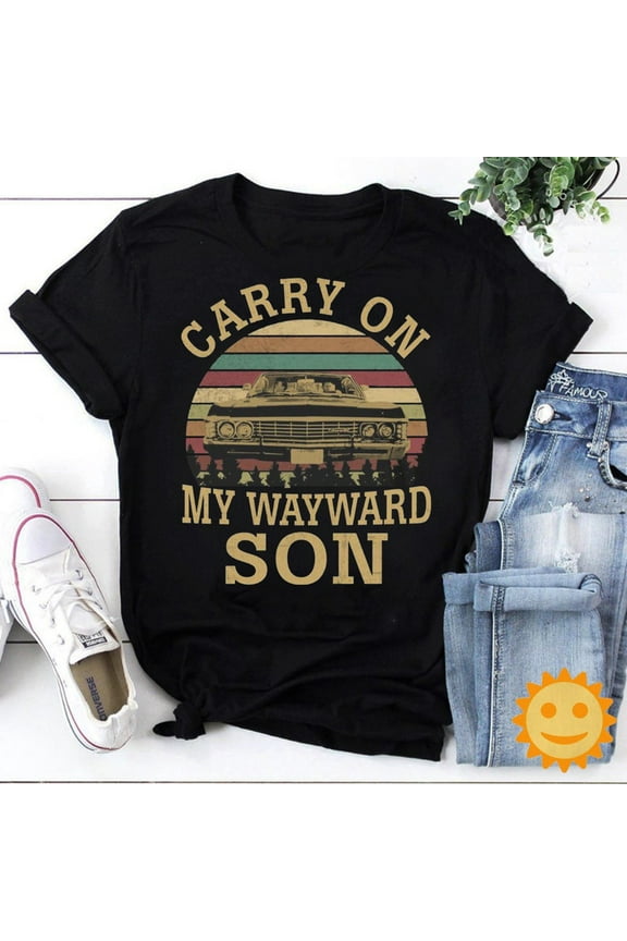Carry On My Wayward Son Vintage T-Shirt, Halloween Shirt, Supernatural Shirt, Adventure Movie Shirt, Fantasy Movie Shirt, Country Song Shirt