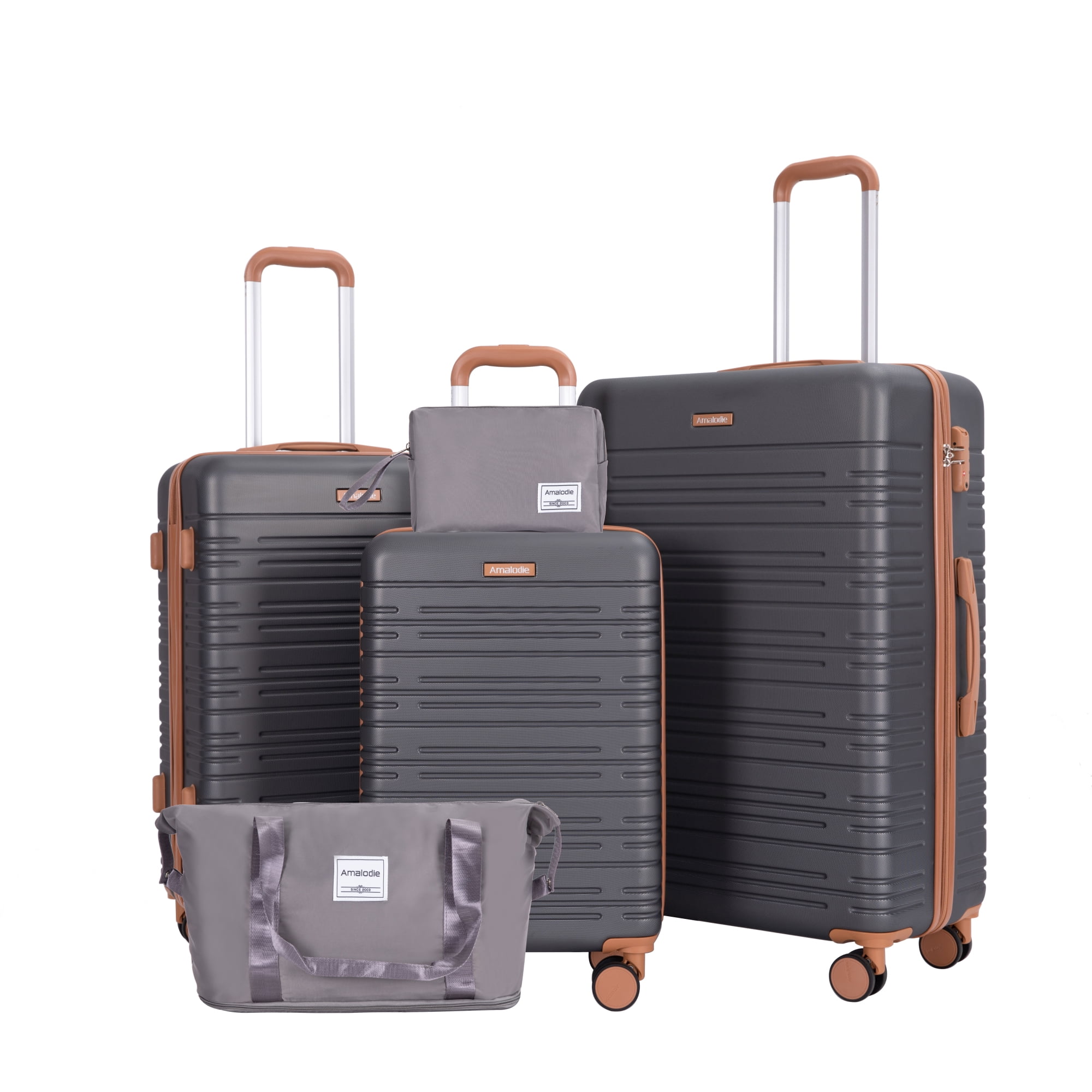 Carry On Suitcase 5PCS Luggage Set ABS Spinner Wheels Lightweight Luggage
