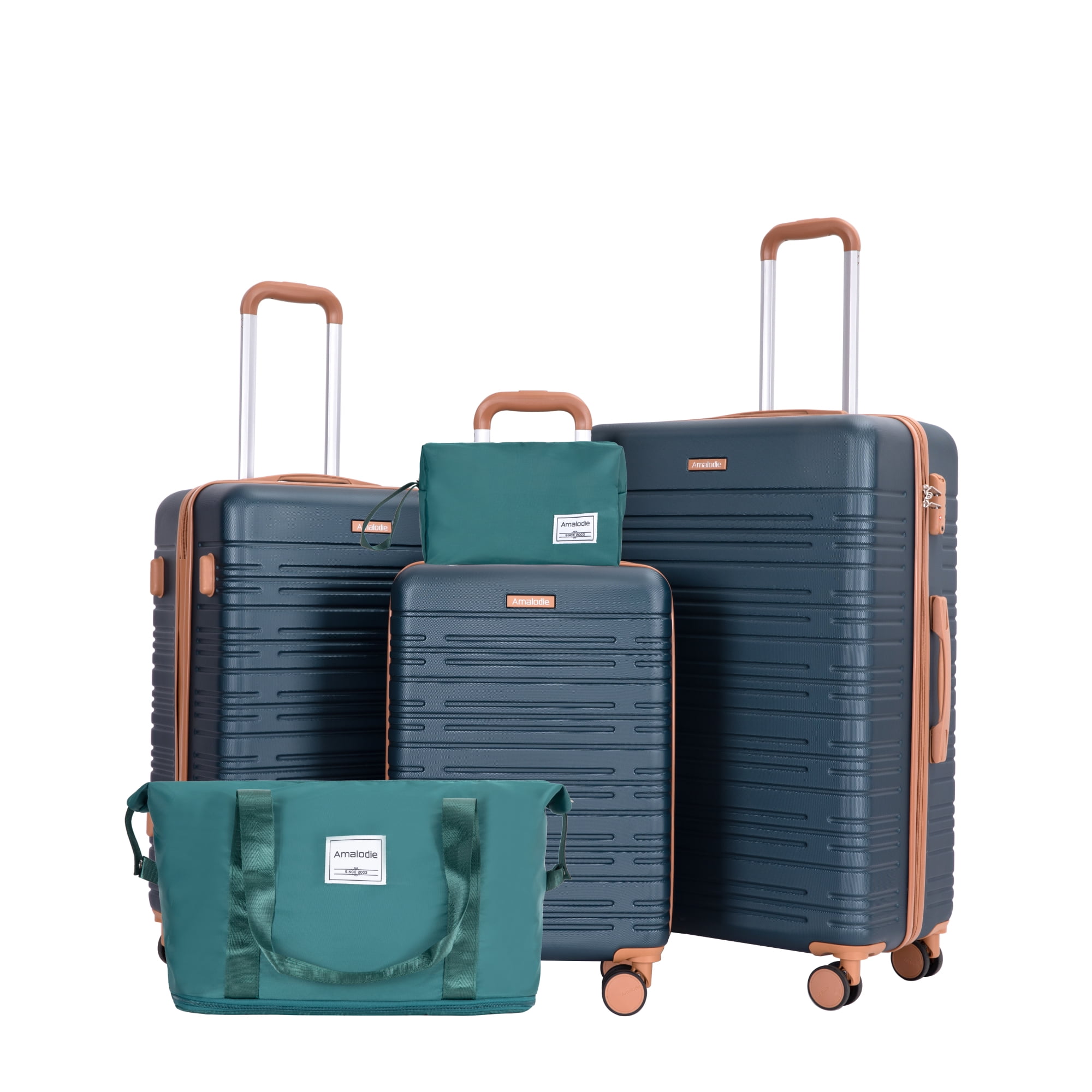 Carry On Suitcase 5PCS Luggage Set ABS Spinner Wheels Lightweight Luggage