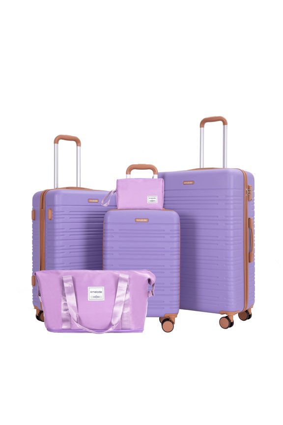 Carry On Suitcase 5PCS Luggage Set ABS Spinner Wheels Lightweight Luggage