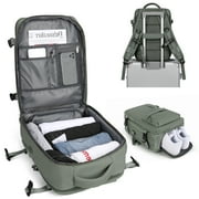 FLOLESS Carry On Travel Backpack for Woman and Men Business Backpack Gym Backpack with Shoe Compartment Waterproof Hiking Backpack Teacher Backpack Laptop Backpack for School(Olive Green)