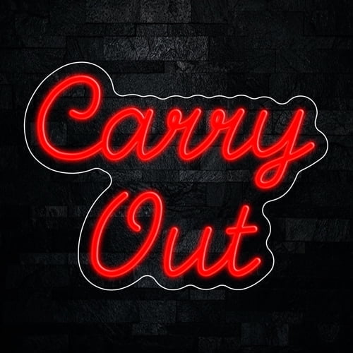 Carry Out Neon LED Sign 16"L x 12"H #32997