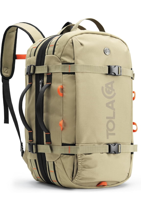 Carry Travel Backpack, Laptop Backpack Flight Approved Convertible Large Duffle Luggage Bag Daypack Work Business Rucksack Fits 16" Laptop for Men Women 3 Carrying Ways, 40L-50L Expandable