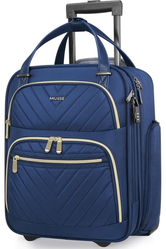 Carry- Underseat 16-inch Luggage with Wheels, Softside Rolling Carry-, Lightweight Travel Suitcase for Men Women, Personal Item Rolling Travel Bag