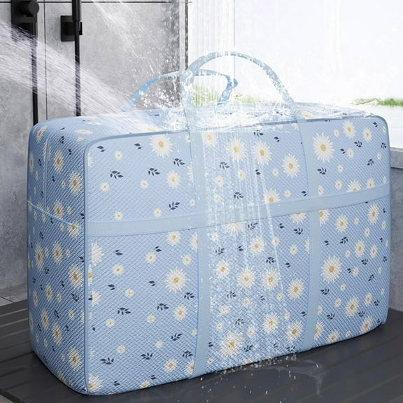 Carry On Water-Resistant Multi-function Duffel bag Collapsible Hand luggage bags for travel Large Lightweight, Storage Bags with Reinforced Handle ( Light blue chrysanthemum)