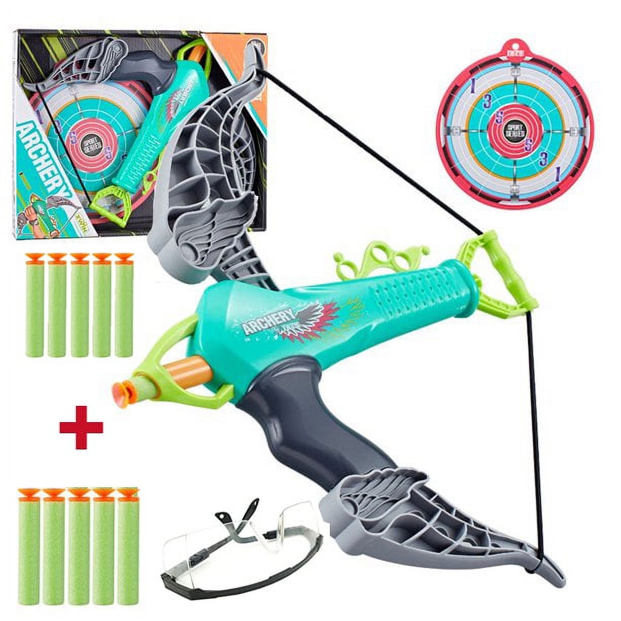 Carry bow and arrow set + goggles + 10 bow suction bullets outdoor toy