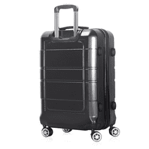 Carry-on 20" Hardside Luggage with Ergonomic Handles and Spinner Wheels, Black