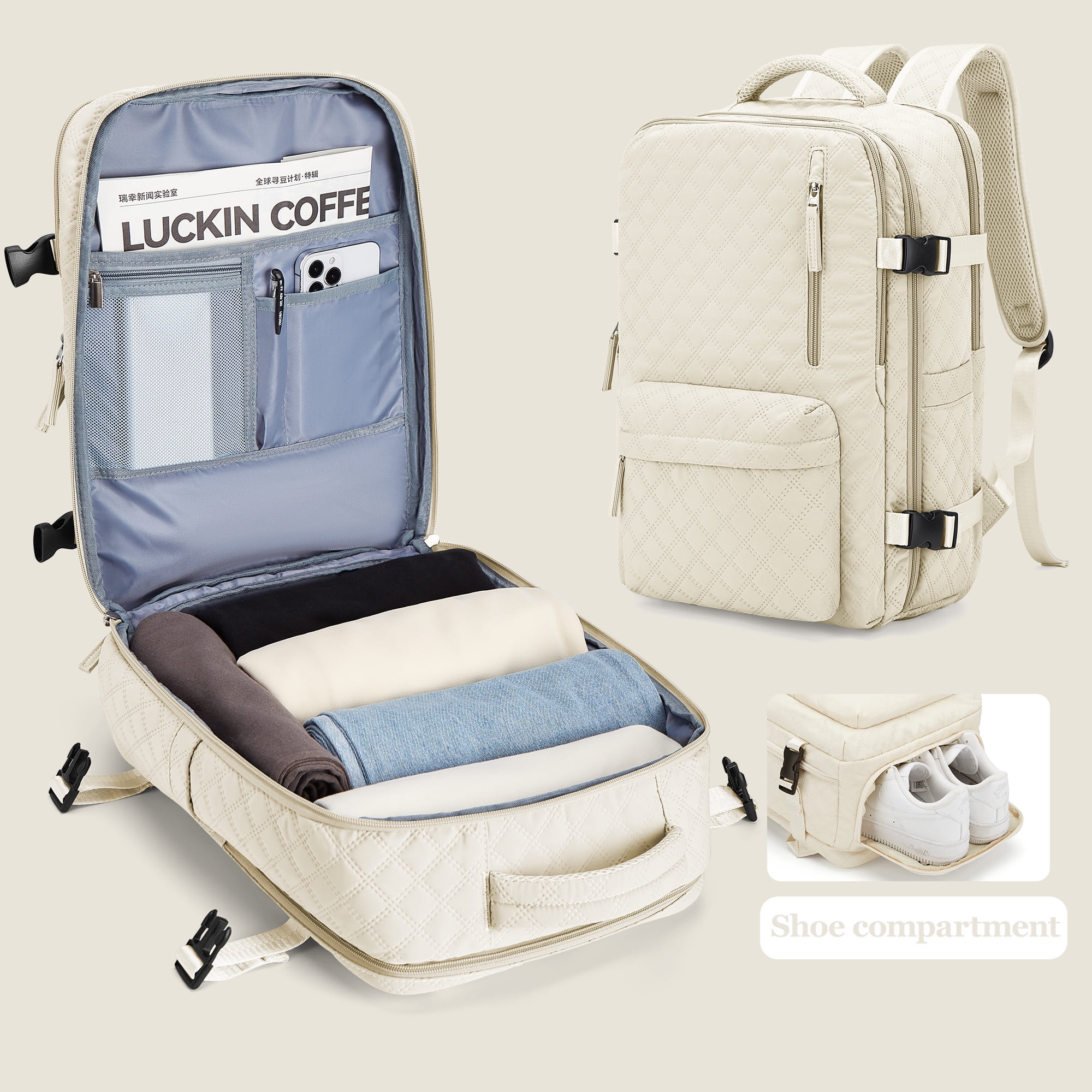 MEANKAY Travel Laptop Backpack - 17 Inch Flight Approved, Separate Shoe Compartment & Large Capacity