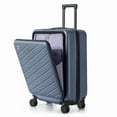 thumbnail image 1 of Carry on Luggage 20 inch Suitcase with Front Pocket PC+ABS TSA Lock Spinner Wheels NavyBlue, 1 of 7
