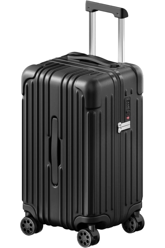 Carry on Luggage PC ABS Airline Approved Suitcases with Spinner Wheels TSA Lock Hardshell 20 inch Black