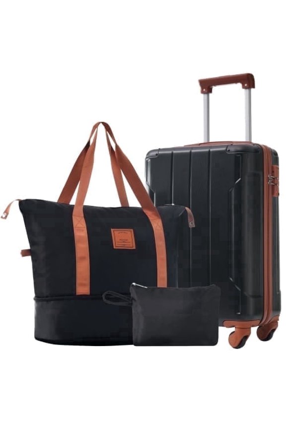 Carry on Luggage Sets 3 Piece Hard Shell Suitcase Lightweight ABS with Double Spinner Wheels for Men Women (20 inch)