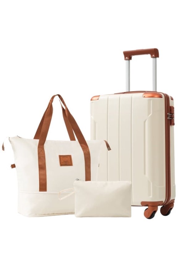 Carry on Luggage Sets 3 Piece Hard Shell Suitcase Lightweight ABS with Double Spinner Wheels for Men Women (20 inch)