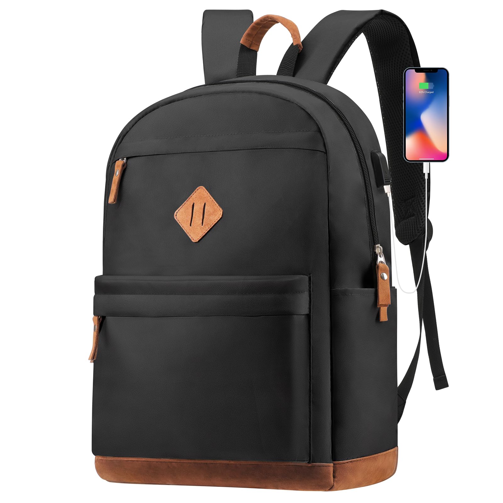 OPACK RFIDSafe Travel Laptop Backpack with USB Charging Port