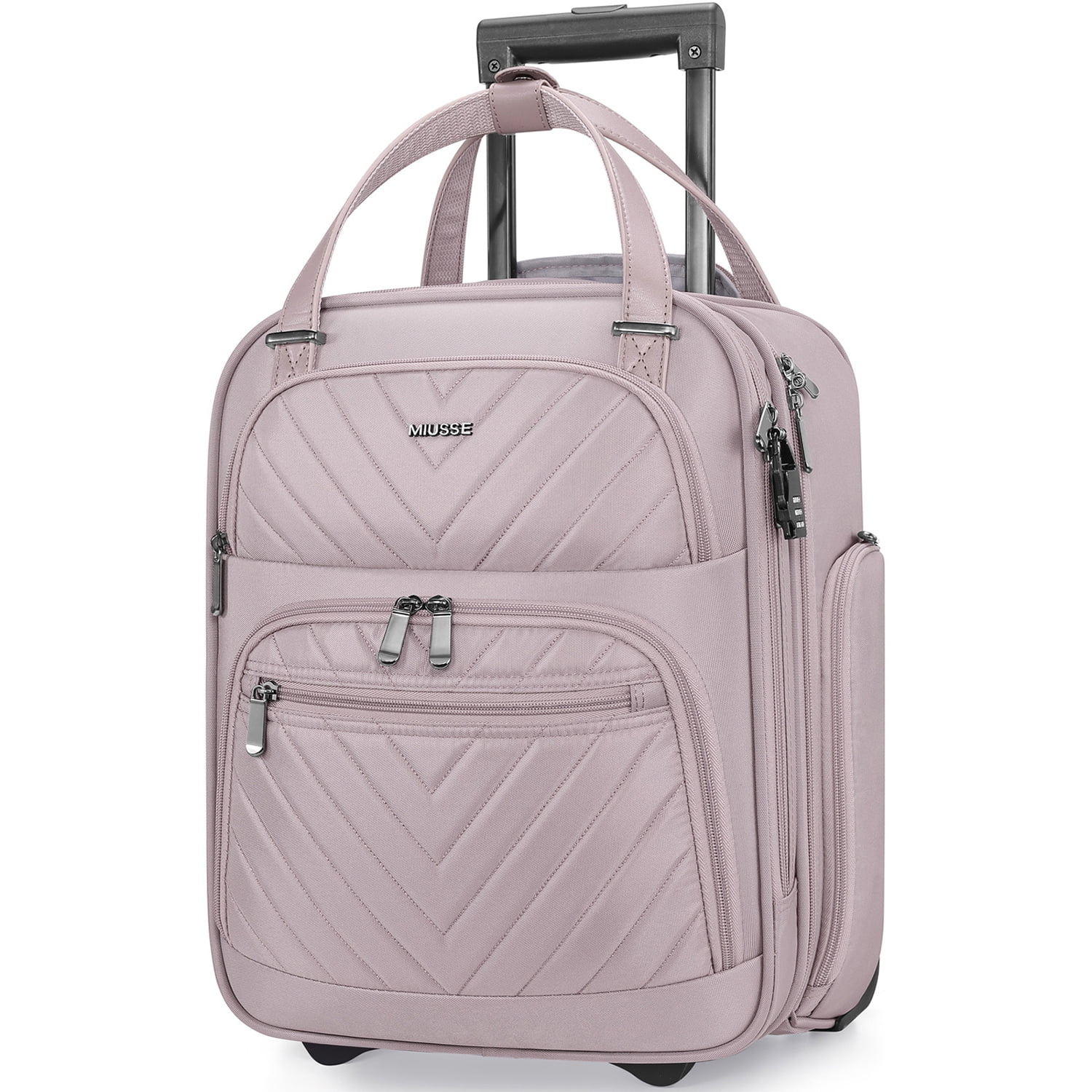 MIUSSE Underseat Carry on Luggage 16 Inch Soft Sided Luggage with Wheels and TSA Lock Airline Approved Small Suitcase for Men Women