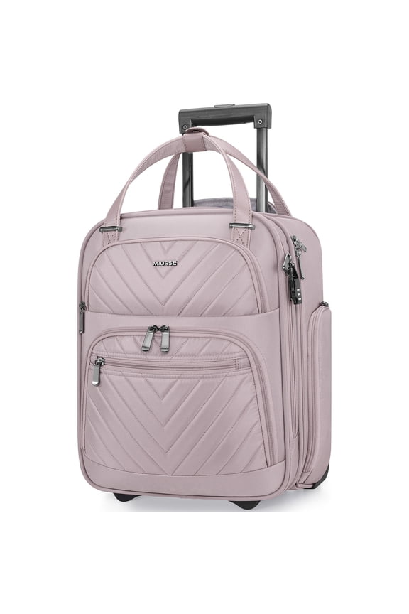 Underseat Carry on Luggage 16 Inch Soft Sided Luggage with Wheels and TSA Lock Airline Approved Small Suitcase for Men Women
