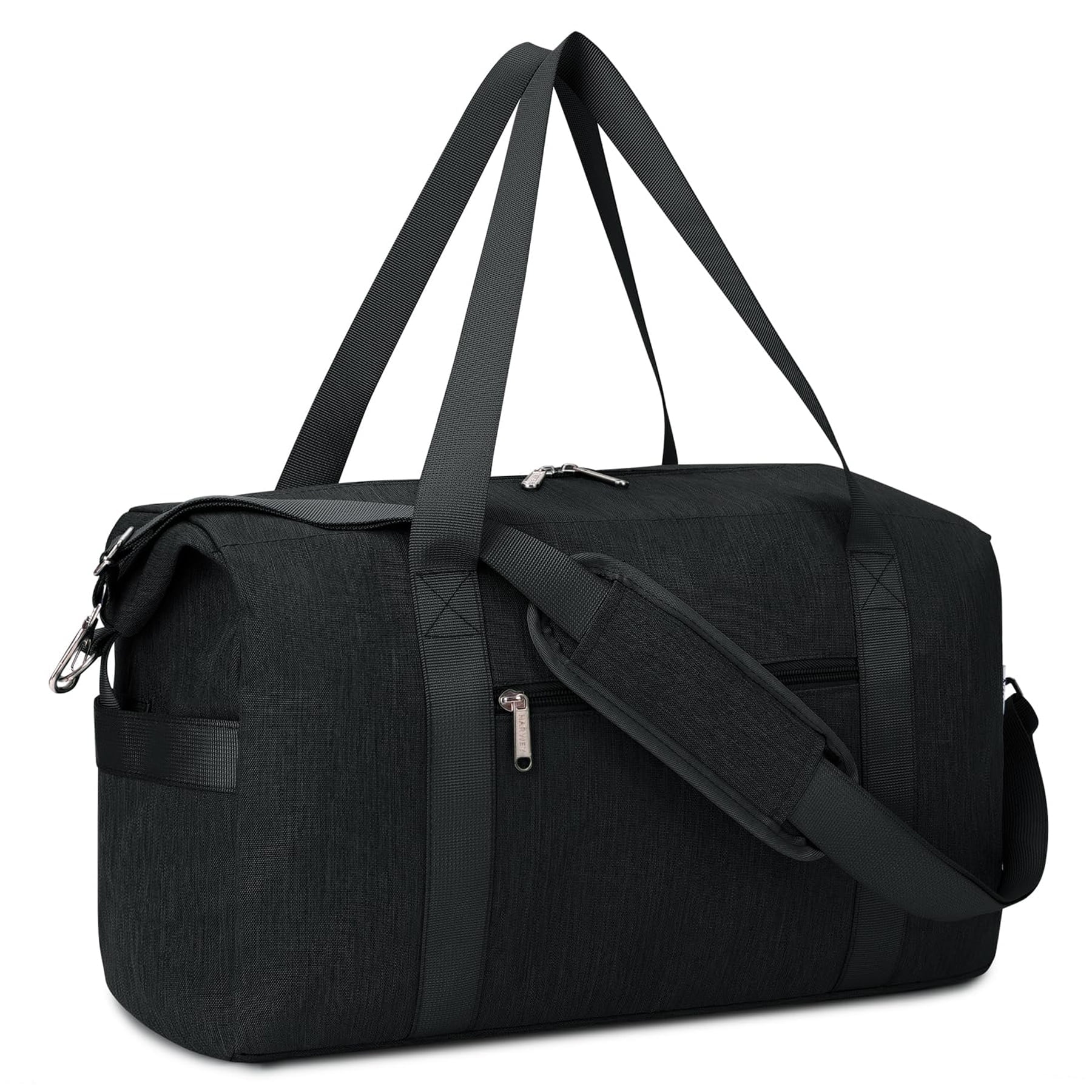Carry on Underseat Bag Airplane Approved for Travel, Duffel Bag with Adjustable Straps & Wet Pocket for Women and Men for Weekender Gym, 30L, Black