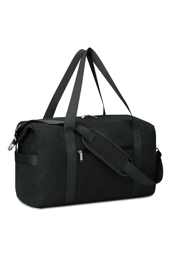 Carry on Underseat Bag Airplane Approved for Travel, Duffel Bag with Adjustable Straps & Wet Pocket for Women and Men for Weekender Gym, 30L, Black