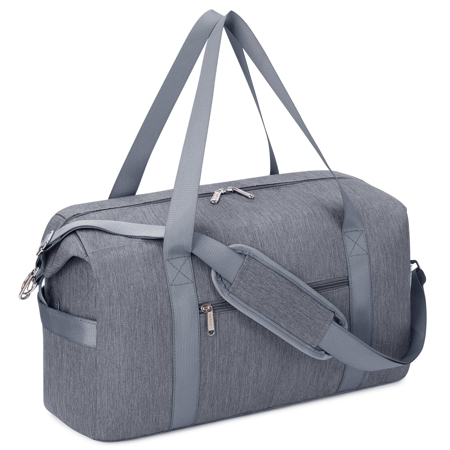 Carry on Underseat Bag Airplane Approved for Travel, Duffel Bag with Adjustable Straps & Wet Pocket for Women and Men for Weekender Gym, 30L, Grey