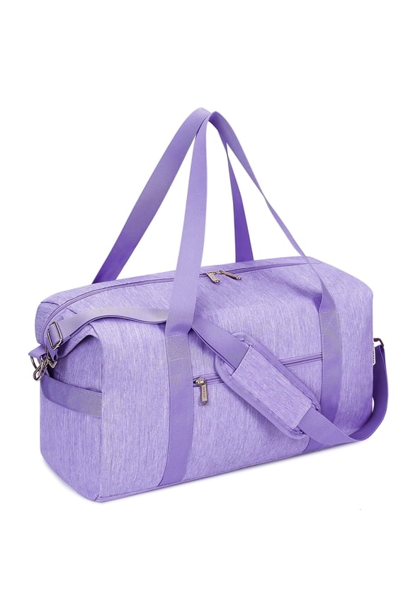 Carry on Underseat Bag Airplane Approved for Travel, Duffel Bag with Adjustable Straps & Wet Pocket for Women and Men for Weekender Gym, 30L, Purple